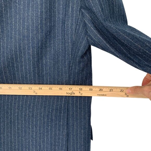 Brooks Brothers Red Fleece Mens Wool Pinstripe Jacket 40L Stretch Lined Blue - Picture 7 of 16